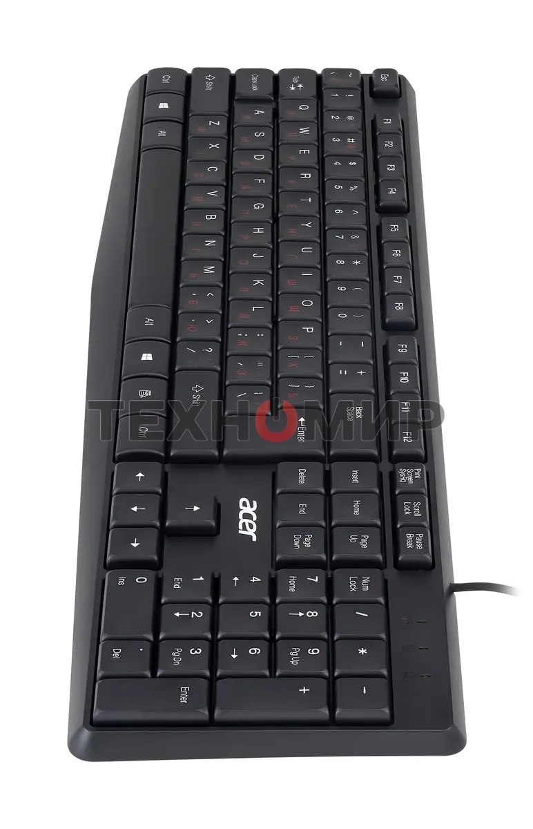 Клавиатура проводная Acer OKW121 (ZL.KBDEE.00B), USB, черный