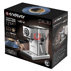 Кофеварка рожковая Endever Costa-1090 стальной, исп. кофе - молотый, 1,2 л, 1400 Вт, 15 бар