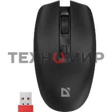 Мышь беспроводная Defender Proto MM-332 черный, 3200 dpi, радиоканал, Bluetooth, USB, кнопки - 4
