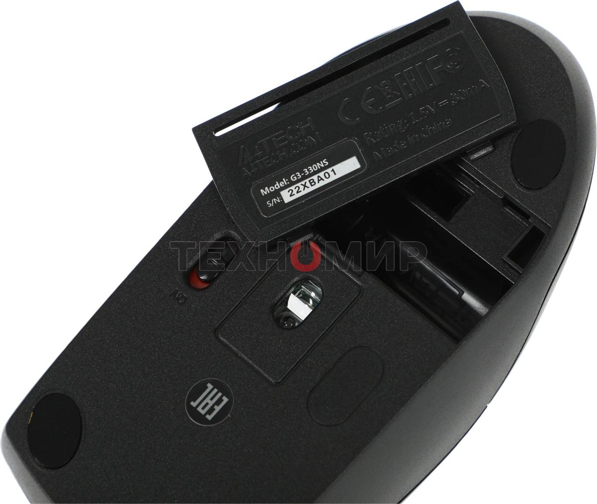 Мышь беспроводная A4Tech G3-330NS черный, 1200 dpi, радиоканал, USB, кнопки - 3