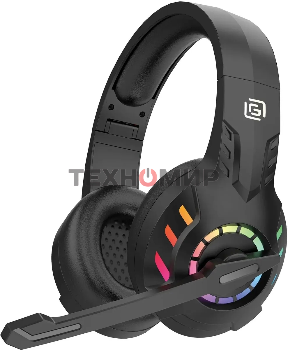 Гарнитура беспроводная/проводная с микрофоном Оклик HS-L420G черный накладные BT оголовье (1939799)