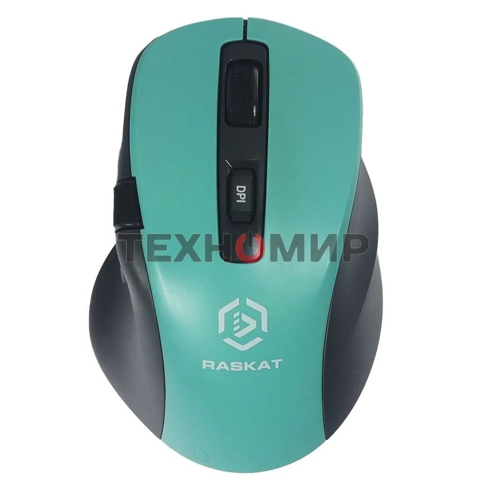 Мышь беспроводная Raskat M020W зеленый/черный, 2400 dpi, радиоканал, Bluetooth, USB, кнопки - 7