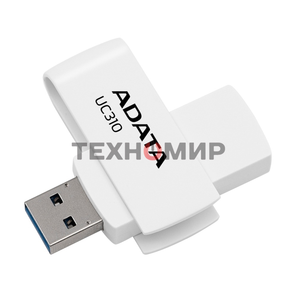 Флешка USB ADATA UC310 (UC310-128G-RWH), 128Gb, USB 3.2 Gen1, R/W 100/30, белый