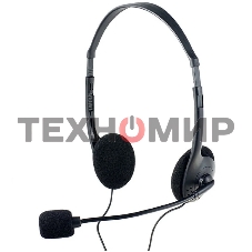 Гарнитура проводная Perfeo накладная CHAT черная PF-CHAT-BLK/SIL