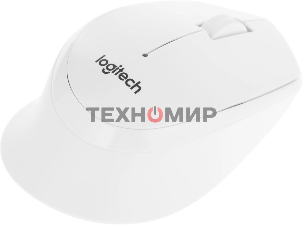 Мышь беспроводная Logitech M330 SILENT PLUS белый, 1000 dpi, радиоканал, USB, кнопки - 3