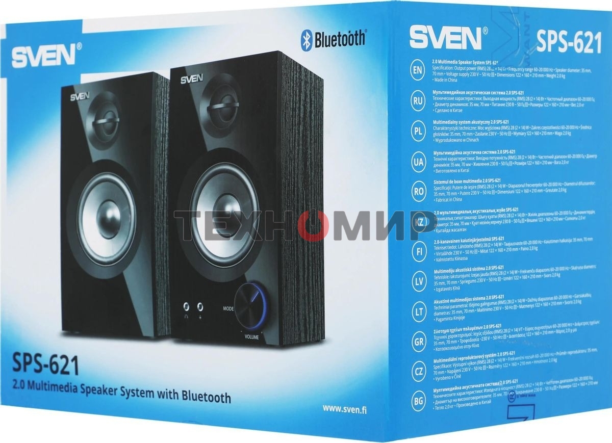 Акустическая система SVEN АС SPS-621, черный (28 Вт, Bluetooth)
