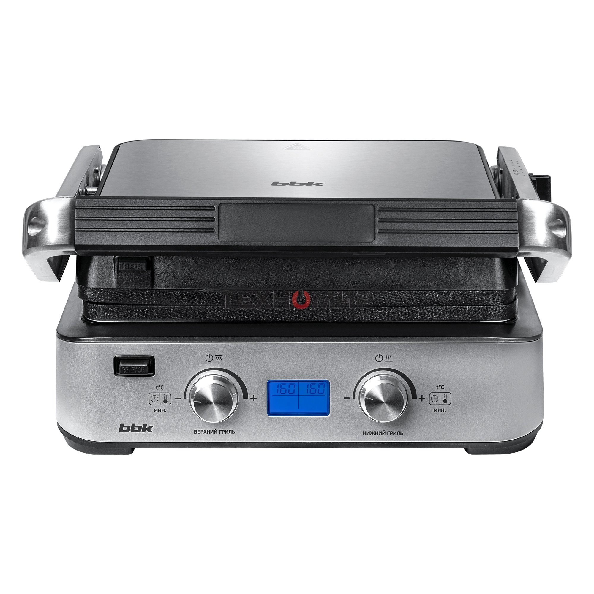 Гриль электрический BBK BEG2004 2000 Вт, черный/металлик