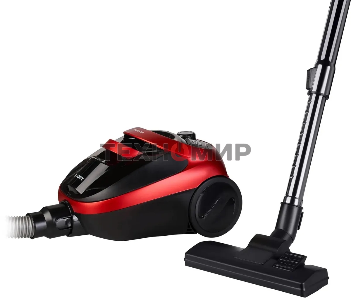 Пылесос Hyundai HYV-C1990 красный/черный, 250/1800 Вт, уборка сухая, пылесборник контейнер, 1.5 л