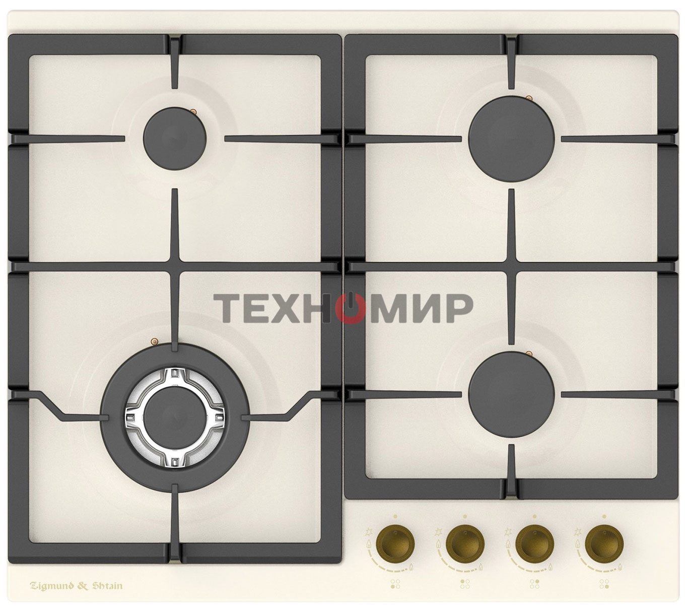 Газовая варочная панель Zigmund & Shtain G 16.6 X независимая, бежевый