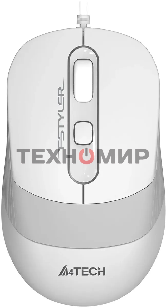 Мышь проводная A4Tech Fstyler FM10S белый/серый, 1600 dpi, USB, кнопки - 4