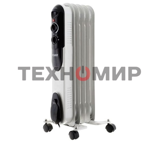 Обогреватель масляный Ресанта ОМПТ- 5Н (5 секций), белый, 1000 Вт, 10 м2, термостат 67/3/2