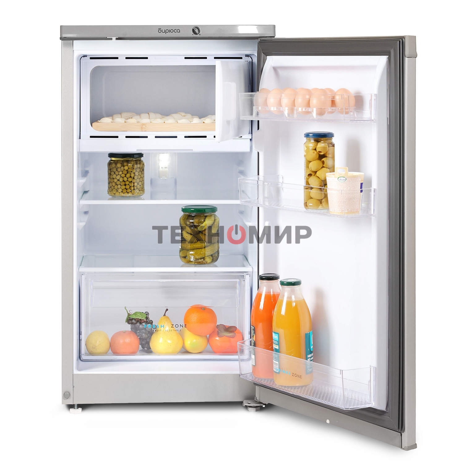 Холодильник Бирюса M408 металлик однокамерный 88/27л морозилка сверху