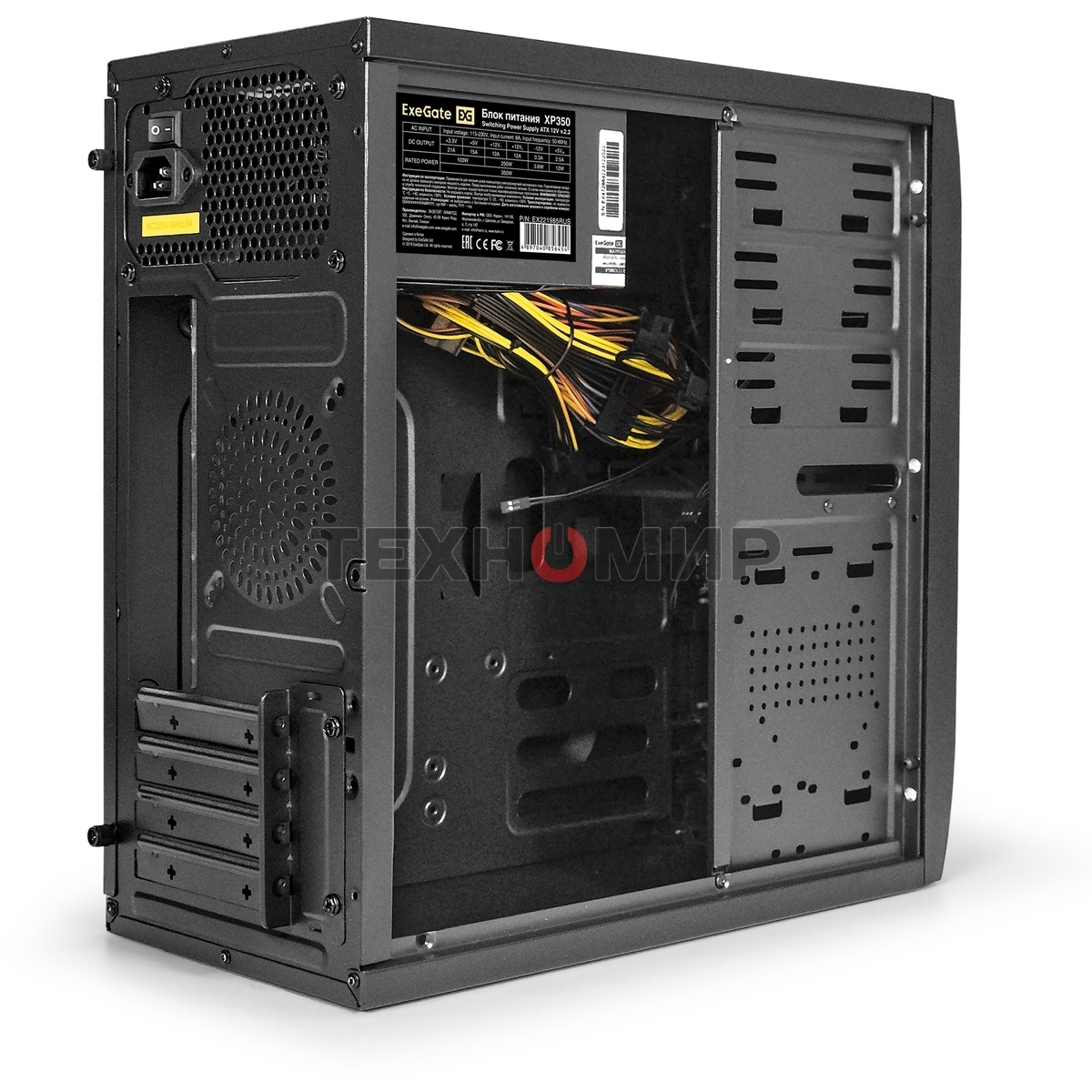 Компьютерный корпус Minitower ExeGate QA-412U Black, mATX, (XP500, Black, 120мм), 2хUSB+2хUSB 3.0, Audio