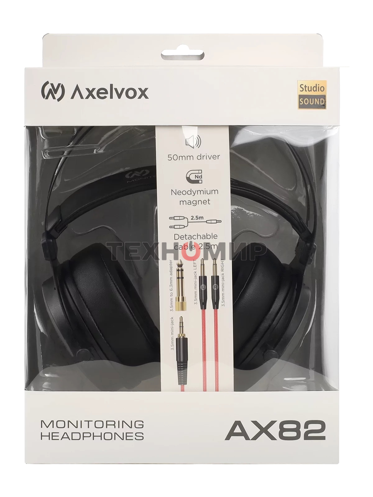 Проводные наушники Axelvox AX82 черный, полноформатные