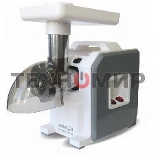 Мясорубка электрическая Аксион М43.03 белый/серый, 1900 Вт, 2.0 кг/мин, реверс, защита от перегрузки, насадки - 6