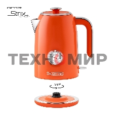 Чайник электрический Galaxy Line GL 0351, апельсиновый фреш, металл, 2200 Вт, 1.7 л