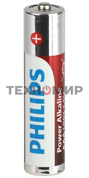Элемент питания алкалиновый AAA/LR03 1.5В Power (блист. 12шт) Philips Б0064681