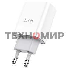 Сетевое зарядное устройство HOCO C80A Rapido 1xUSB + 1xUSB-C, 3.1A, 20W, белый