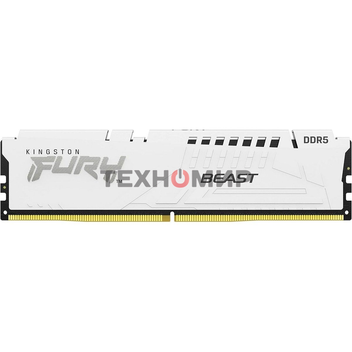 Оперативная память Kingston Fury Beast, DDR5, 32Gb (2x16GB), 6000MHz, CL36, DIMM, с радиаторами, белый