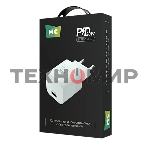 Сетевое зарядное устройство MORE CHOICE (4620202555816) NC86 1Type-C 3.0A PD 20W, белый