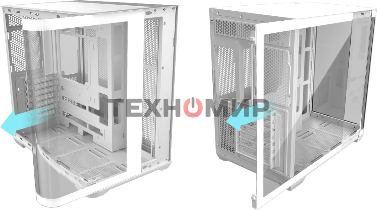 Корпус без блока питания Raijintek ATREUS BT4, Midi-Tower, TG, 4x120мм ARGB, 2xUSB-A 3.0 + 1xUSB Type-C , E-ATX, ATX, mATX, mITX White