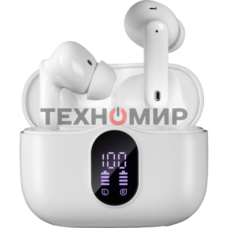 Беспроводные внутриканальные наушники с микрофоном Sven E-310B, белый (Bluetooth, TWS, ANC, ENC, APP)