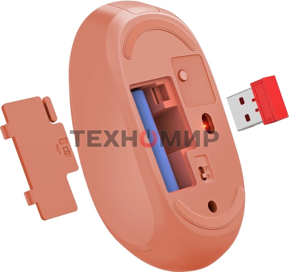 Мышь беспроводная Defender Smart MM-396 красный, 1600 dpi, радиоканал, Bluetooth, USB, кнопки - 3