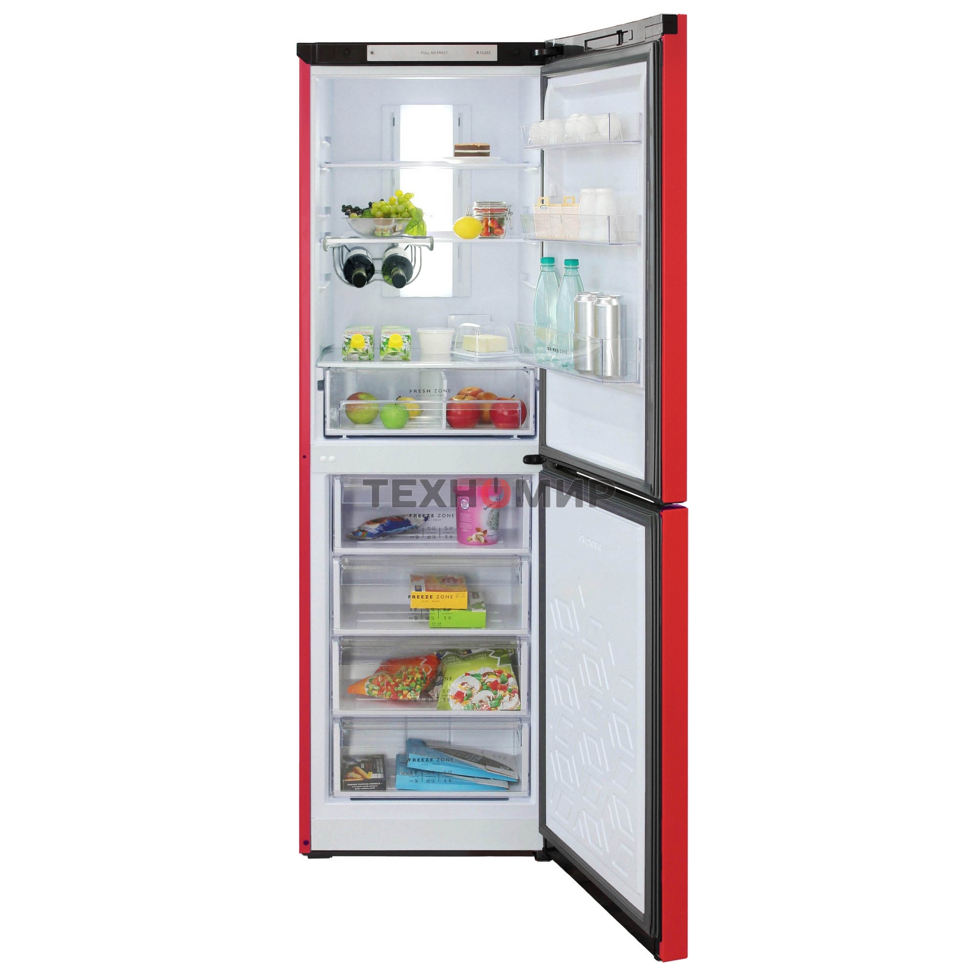 Холодильник Бирюса Б-H940NF красный двухкамерный 210/130л морозильник снизу, No Frost
