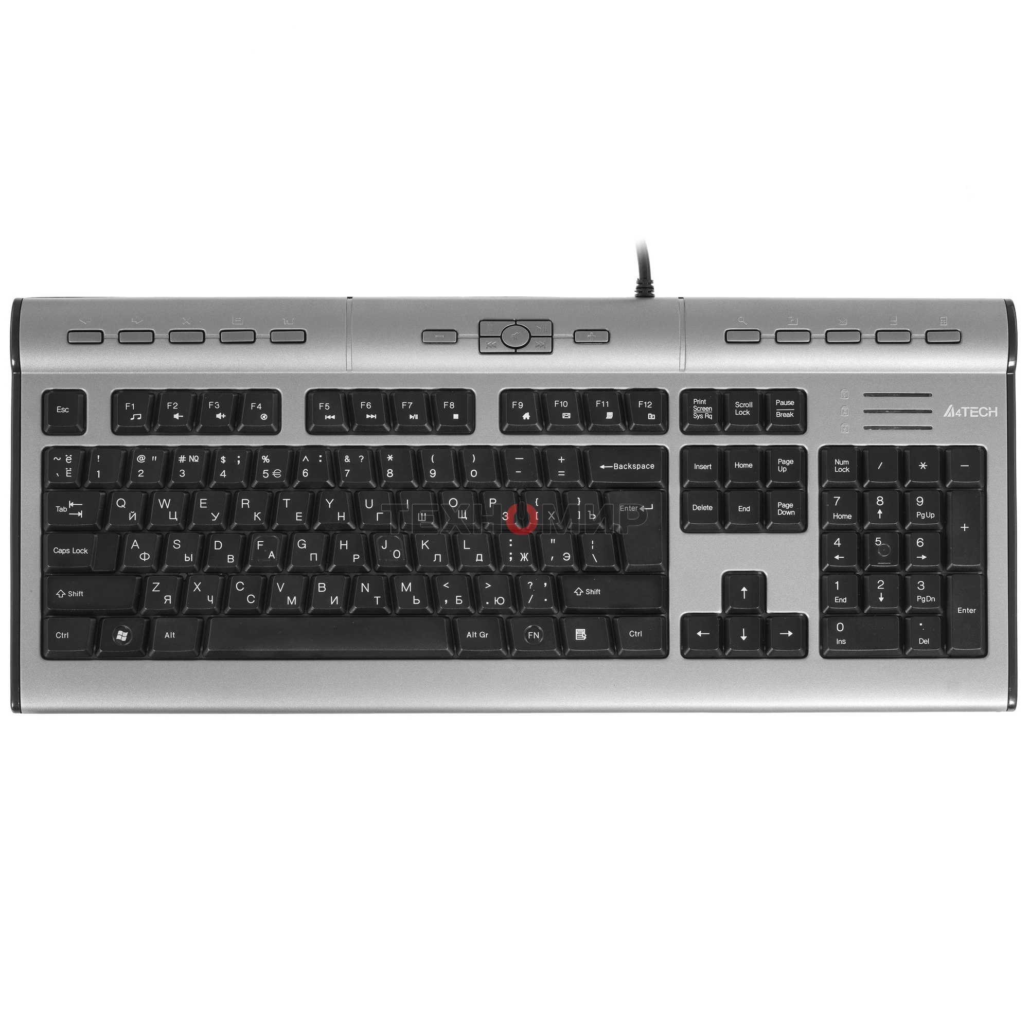 Клавиатура проводная A4Tech KLS-7MUU USB серебристый/черный