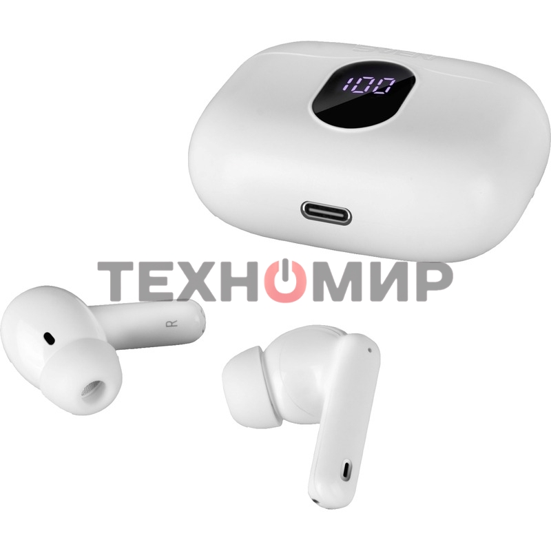 Беспроводные внутриканальные наушники с микрофоном Sven E-310B, белый (Bluetooth, TWS, ANC, ENC, APP)