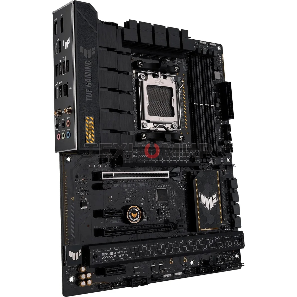Материнская плата ASUS TUF GAMING B650-PLUS WIFI, AM5, AMD B650, 4xDDR5, 4xSATA, 3xM.2, 1xPCI-E 4.0 x16, 1xPCI-E 4.0 x4, 2xPCI-E x1, 1xHDMI, 1xDP, 1x 2.5Gb LAN, 2xUSB-A 3.2 Gen 2, 4xUSB-A 2.0, 1xUSB-C 3.2 Gen 2, 5x3.5 мм, 7.1, ATX