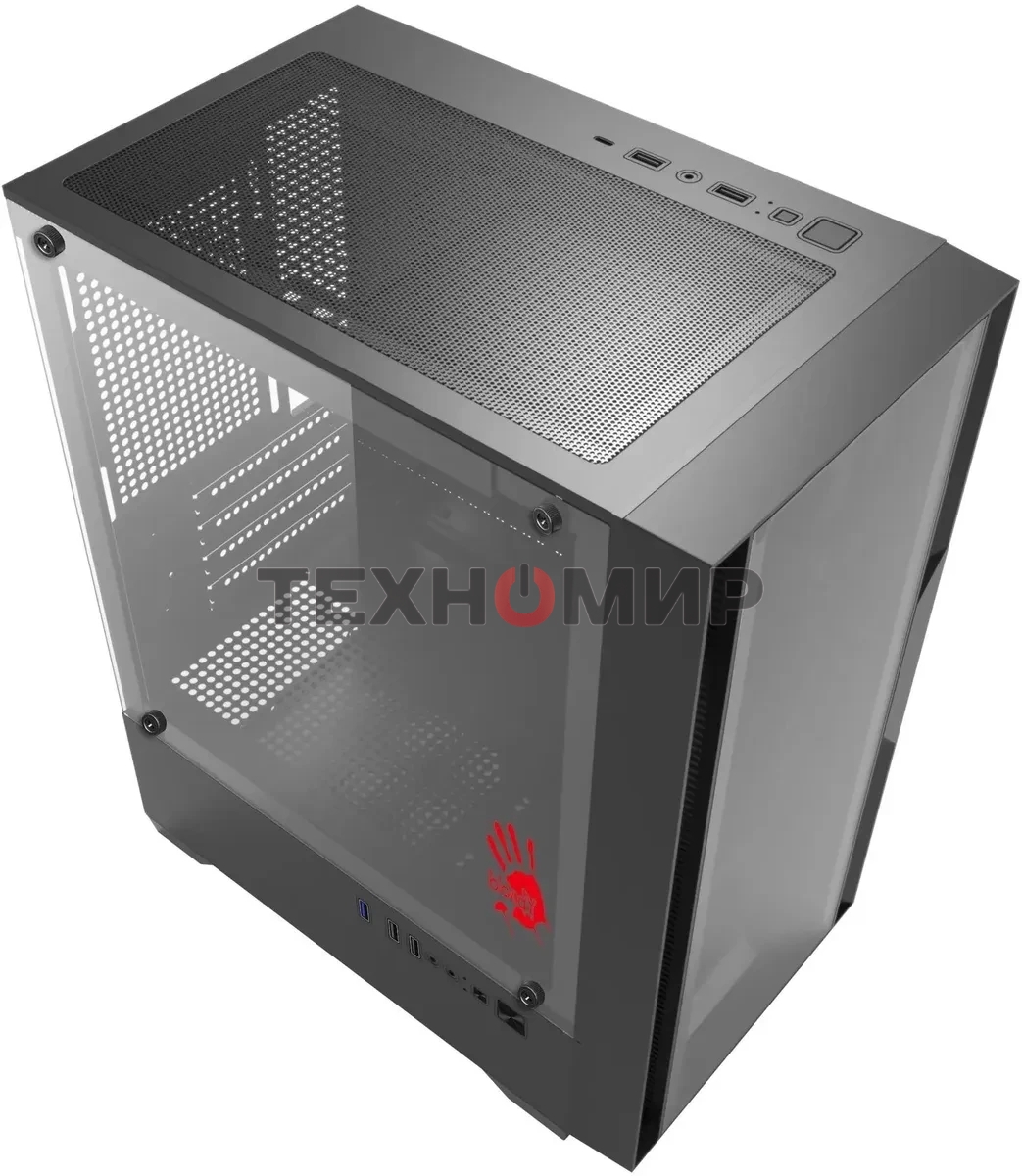 Компьютерный корпус Bloody CC-123 черный без БП mATX 8x120мм 2xUSB2.0 1xUSB3.0 audio bott PSU