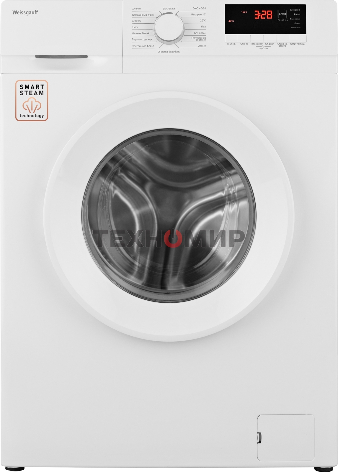 Стиральная машина Weissgauff WM 46106 Steam белый, загрузка фронтальная 6 кг, 1000 об/мин, класс: А+