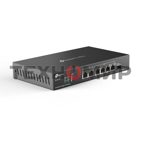 Маршрутизатор VPN TP-Link ER707-M2 Omada с мультигигабитными портами,1 x RJ45 WAN 2,5 Гбит/с, 1 x RJ45 WAN/LAN 2,5 Гбит/с, 1 x SFP WAN/LAN, 4 гиг. порта RJ45 WAN/LAN, 1 порт USB 2.0