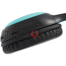 Гарнитура накладные Digma BT-15 черный/голубой беспроводные bluetooth оголовье
