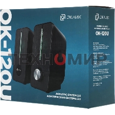Акустическая система Оклик OK-120U 2.0 черный 6Вт