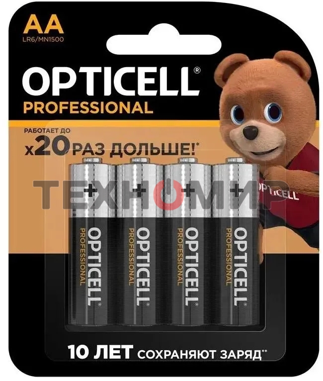 Батарея Opticell Professional LR6 AA (4шт) блистер