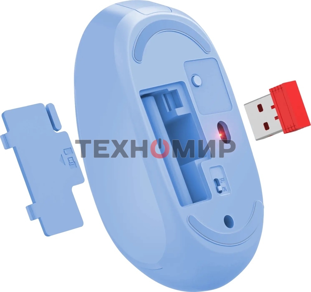Мышь беспроводная Defender Smart MM-396 синий, 1600 dpi, радиоканал, Bluetooth, USB, кнопки - 3
