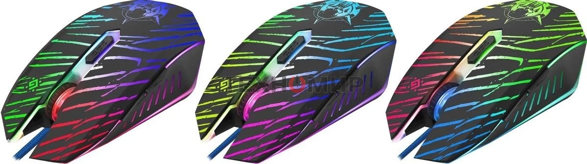 Мышь проводная Defender Dark Agent GM-590L черный, 12800 dpi, USB, кнопки - 6