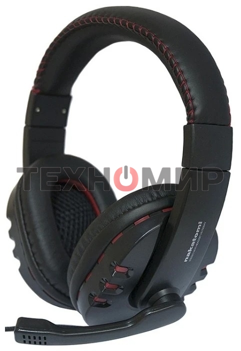 Гарнитура проводная Nakatomi HS-T50MV черный (c рег. громкости)