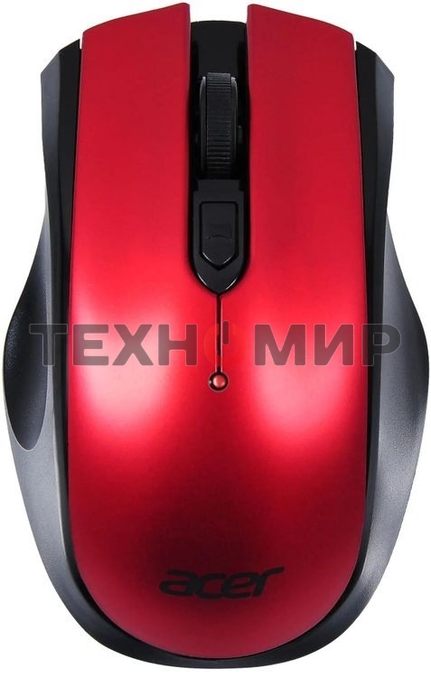 Мышь беспроводная Acer OMR032 черный/красный, 1600 dpi, радиоканал, USB, кнопки - 4