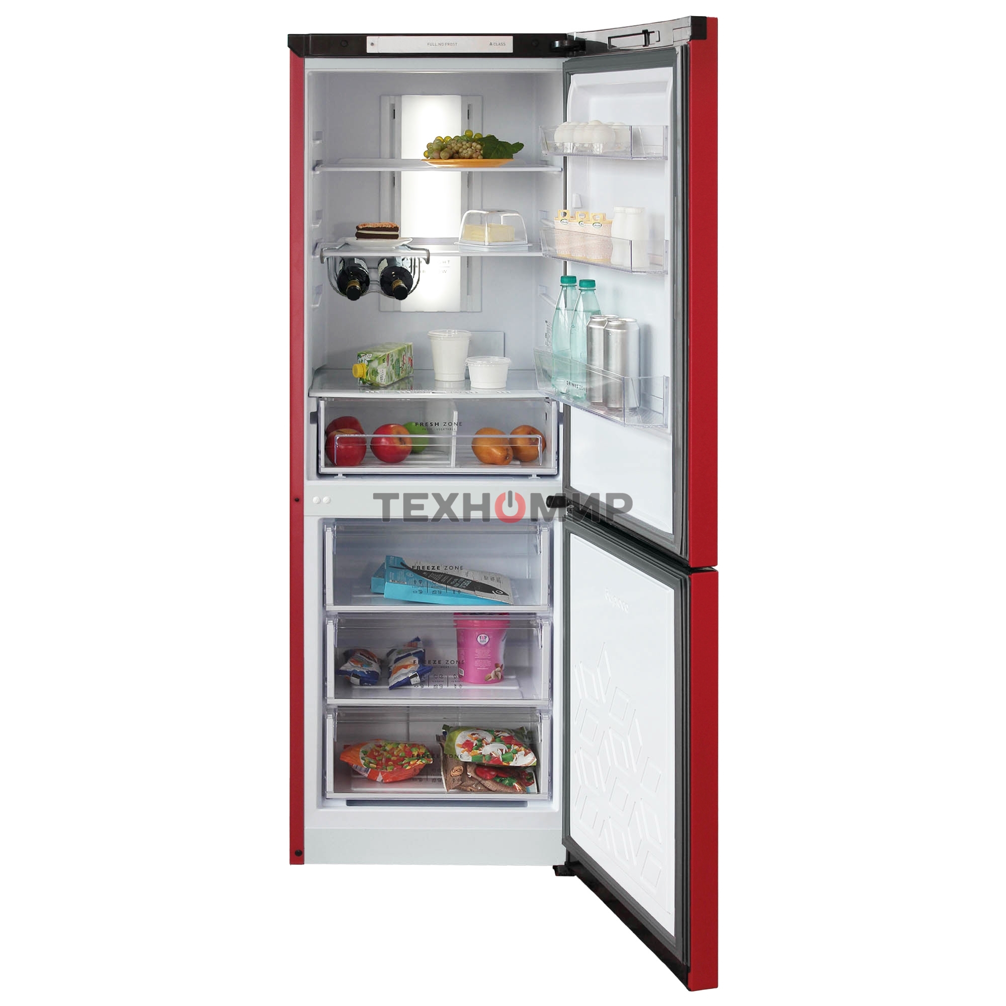 Холодильник Бирюса B-H920NF красный двухкамерный 210/100 л морозилка снизу, No Frost