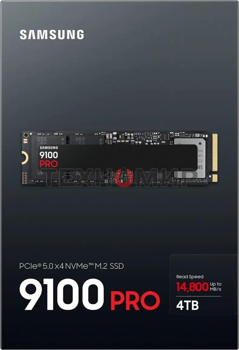 Накопитель SSD 4Tb Samsung 9100 PRO, M.2, PCI-E 5.0 x4, TLC 3D NAND R/W - 14800/13400 Mb/s