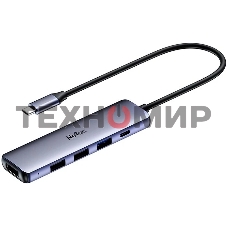 USB-концентратор Netac Hub WF13, Type-C to USB3.0+USB2.0*2+100W PD+HDMI (repl. NT08WF13-30GR)