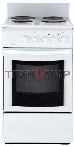 Плита электрическая Flama AE 1402 W белый, конфорок 4 шт, духовка 50 л, 50 см x 85 см x 60 см