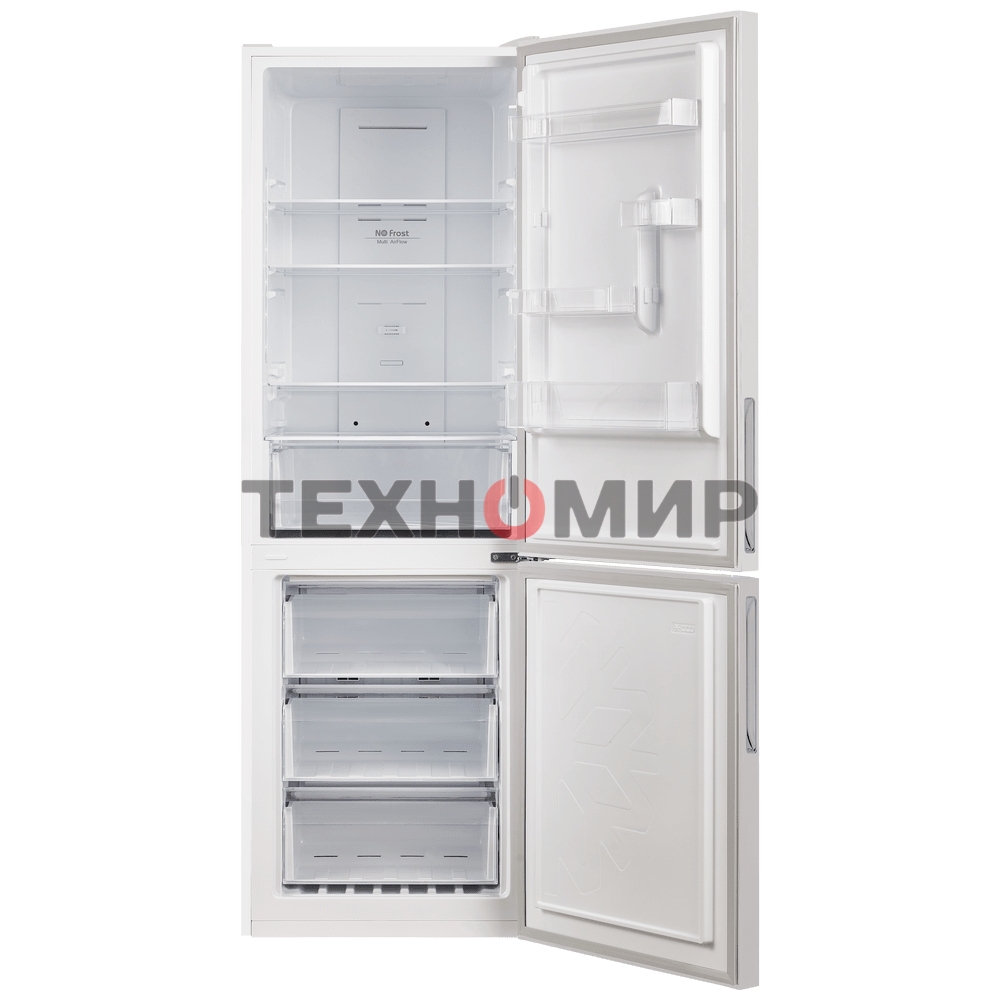 Холодильник Maunfeld MFF185NFW10 белый двухкамерный инвертор 240/100л морозилка снизу, No Frost