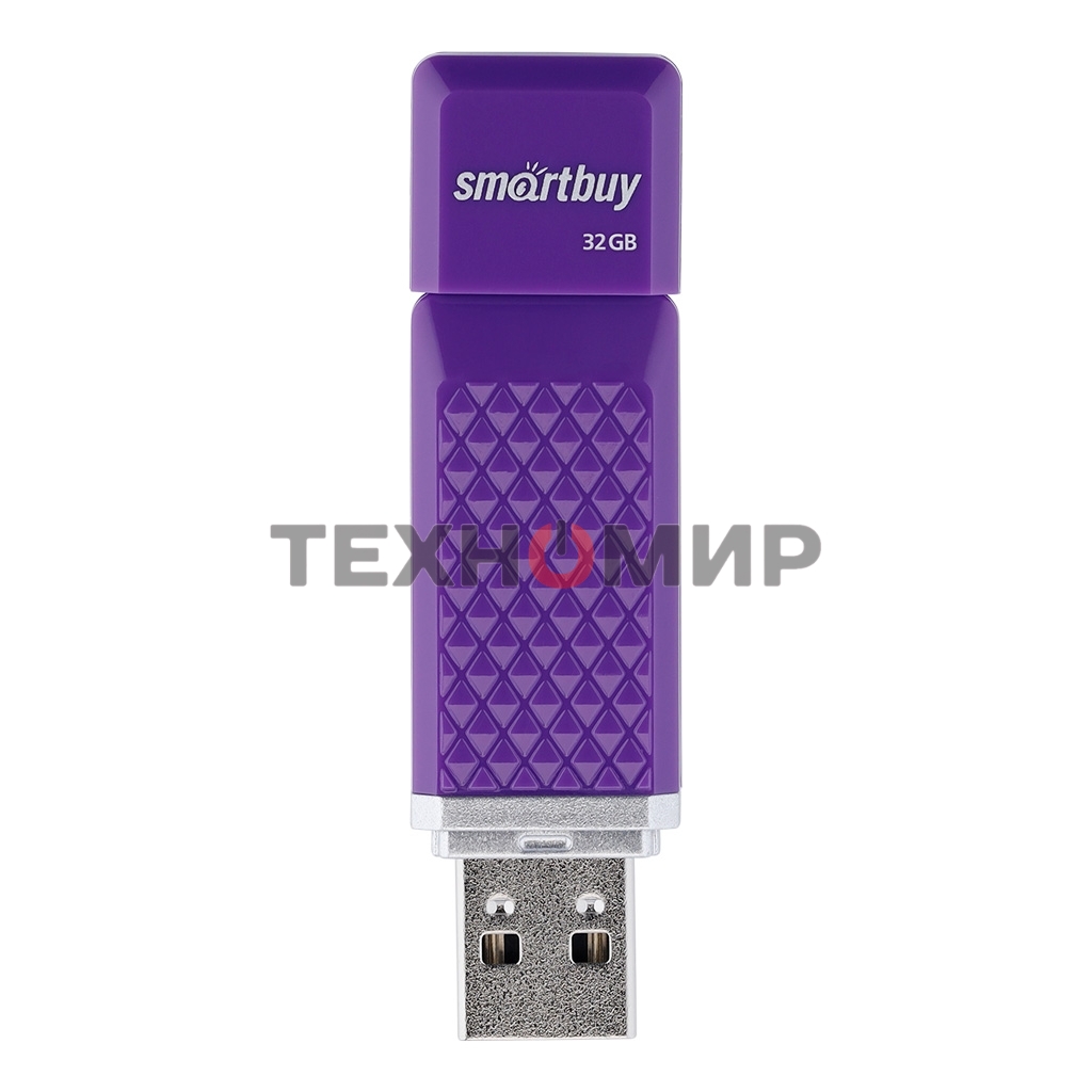 Флешка USB Smartbuy Quartz Violet (SB32GbQZ-V), 32Gb, USB 2.0, R/W 25/15, фиолетовый