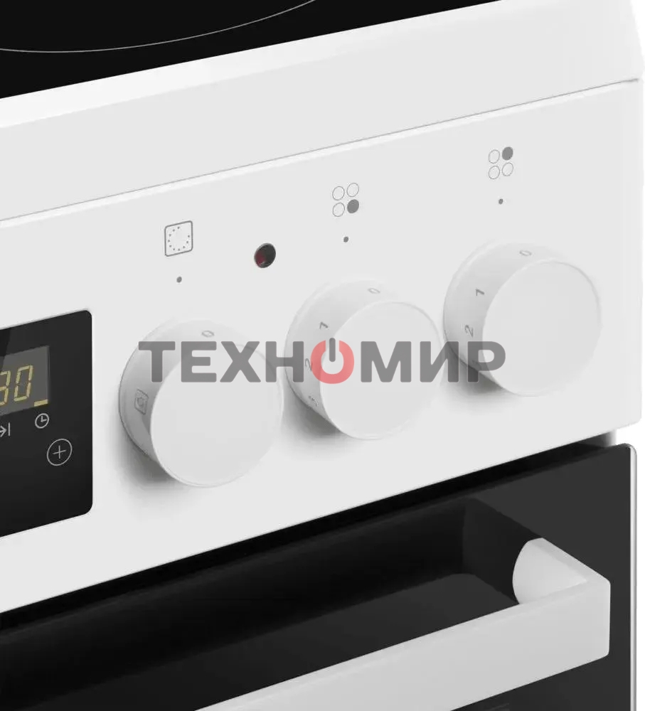 Плита электрическая Maunfeld MEC57CW08TD белый, конфорок 4 шт, духовка 59 л, 50 см x 85 см x 60 см