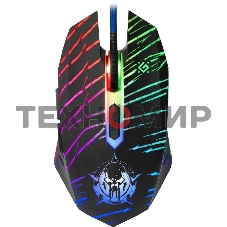 Мышь проводная Defender Dark Agent GM-590L черный, 12800 dpi, USB, кнопки - 6