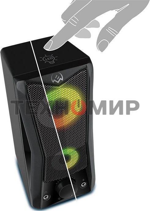 Акустическая система Sven 445, черный, USB, 2.0,2x3 Вт(RMS), подсветка
